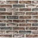 Art3d 20-Pack105 Sq.Ft Faux Brick 3D Wall Panels Peel and Stick in Gray Brown, Self Adhesive Waterproof Foam Wallpaper for Bedroom, Bathroom, Kitchen