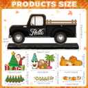 34 Pcs Small Interchangeable Patriotic Truck Decor 4th of July Table Centerpiece Holiday Seasonal Sign Farmhouse Wood Home Office Desk Accessories Memorial Day Tiered Tray Decorations Gift