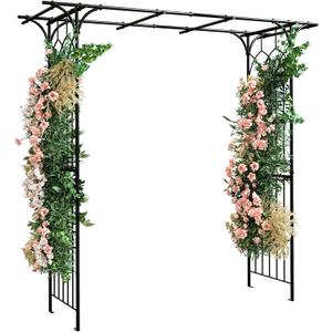 YITAHOME Metal Garden Arbor, 81" H Garden Arch Trellis for Climbing Plants Outdoor Backyard Lawn, Wedding Arches for Ceremony Decoration