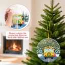 2 x 2025 Christmas Ornaments Gifts, Christmas Tree Decoration Acrylic Ornament, School Bus Christmas Decorative Hanging Sign for School Driver Teachers (School Bus)