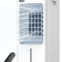 Portable Air Conditioner Windowless, Evaporative Cooler with Digital Display, Remote, 3 Speeds, 12H Timer, Oscillating Swamp Cooler for Room no Windows, Bedroom, Living Room, Ivory