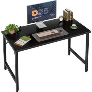 Grandder 40 inch Computer Desk, Small Home Office Desk Study Writing Kid Table, Simple PC Gaming Desk, Adjustable Feet, Black