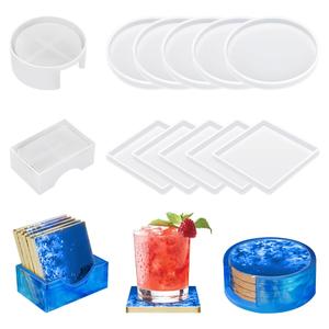 Silicone Coaster Molds, Resin Casting Coaster Molds, Epoxy Resin Coasters Mold, Suitable for DIY Craft Coasters, Bowl Mats, Home Decoration, Non-Deformable Silicone Mold