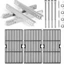 Criditpid Grill Replacement Parts for Charbroil Advantage 4 Burner 463344015, Grill Heat Plates, 463344015 Grates, Burners, Carryover Tubes and 463344015 Igniter for Char-Broil Advantage Grill Parts