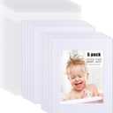 Egofine Pack of 5 White Pre-Cut Mat Board 11x14 Picture Mat for 8x10 Photo with White Core Bevel Cut Mattes Sets. Includes 5 High Premier Acid Free Mats & 5 Backing Board & 5 Clear Bags