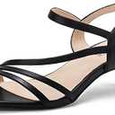 IDIFU Women's Dressy Strappy 2 Inch Low Kitten Heel Open Toe Sandals Dress Shoes for Woman Lady in Bridal Dance Evening 7.5
