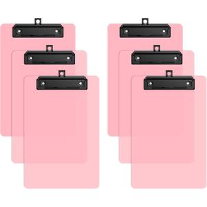 6 Pack Pink Small Clipboard, 9 x 6 Half-Letter Size for Classroom, Students, Teacher, Nurse, A5 Mini Clip Board with Low Profile Clip, Office & School Supplies