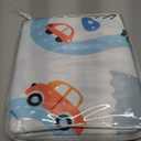 3-Piece Crib Bedding Set for Boys Girls - Ultra Soft & Skin Friendly Baby Bedding Set Includes Crib Comforter, Sheet & Crib Skirt(Vehicle) (Light Blue), 35x45 inches crib comforter, a 52x28x8 inches crib sheet suitable for standard crib, and a 52x28 inches crib skirt with a 14-inch hem