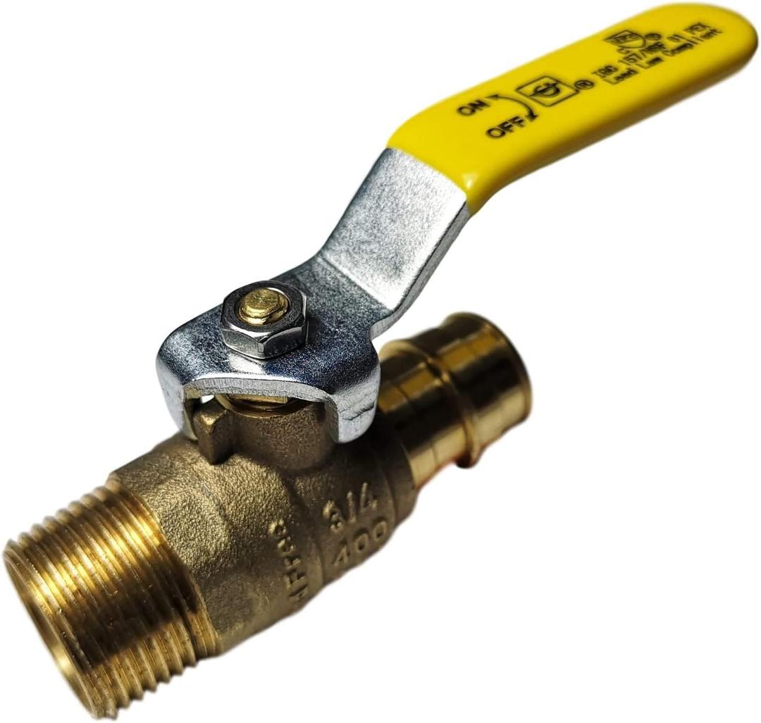 2 Pieces XFITTING 3/4" Pex A Expansion x 3/4" Male Ball Valve, Full Port, Brass
