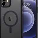 Anuck Case for iPhone 12 Mini Case Magnetic Phone Case Compatible with MagSafe, Soft TPU Bumper Hard Translucent Matte Back Slim Fit Shockproof Protective Cover for Men Women Girls - Black