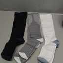 FITRELL 3 Pairs Compression Socks for Women and Men 20-30mmHg-Circulation Support Socks (Large-X-Large, Black+white+grey)