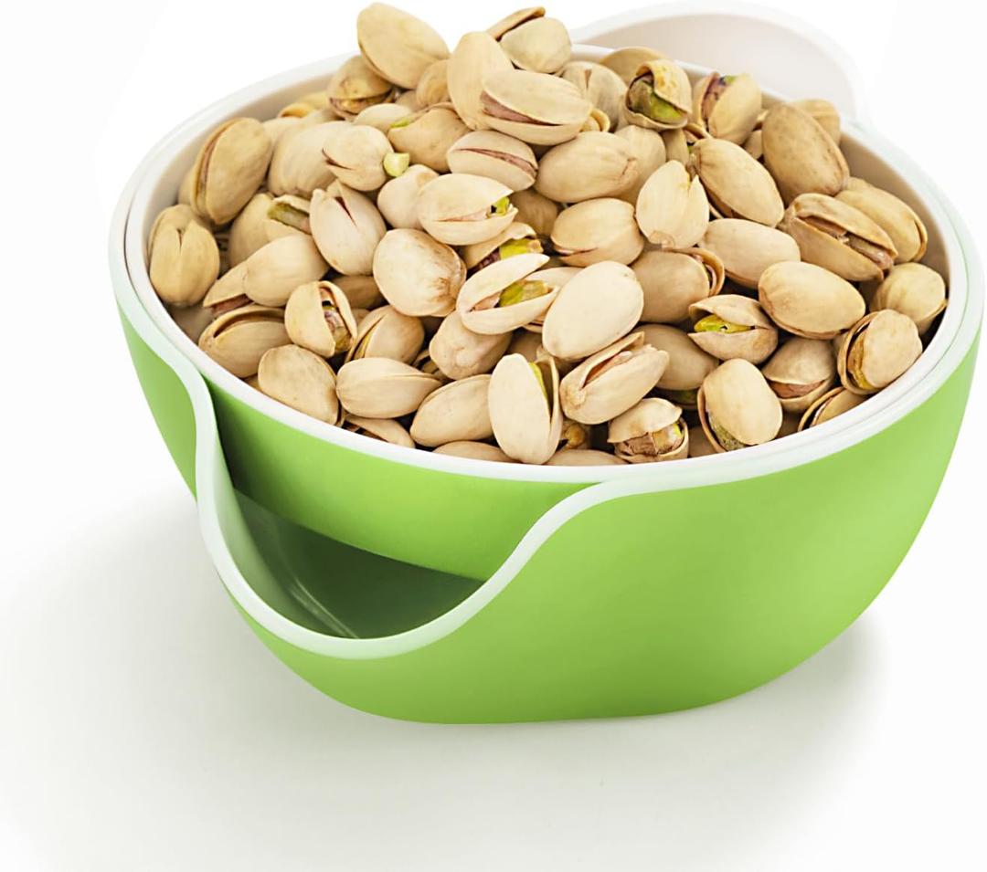 LivLab Mker Snack bowls for adults, Pistachios bowl with shell storage, Nut bowl sunflower seed spit cup, can berry serving dish, Green