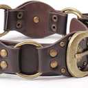 Women's Western Belt - Genuine Leather Adjustable Brown Cowgirl Belt Outfits with Chunky Buckle, Country Style for Jeans & Rodeo Outfits Fits Waist Sizes 28"- 34"