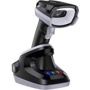 TEEMI 2D Bluetooth Industrial Barcode Scanner High-Resolution Megapixel Sensor Handheld Reader Industrial Rugged Design Easy Battery Swap Powerful Data Parsing (USB Cradle and Spare Battery Included)