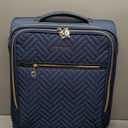 BAGSMART Underseat Carry On luggage Airline Approved, 16-inch Small Softside Underseater Travel Suitcase with Spinner Wheels Overnight Bag Small Rolling Carry-on for Women Men Weekender, Navy Blue