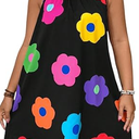 Floerns Women's Plus Size Boho Floral Halter Dress A Line Vacation Short Dresses XL