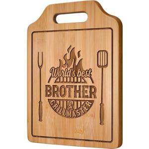 AceThrills Gifts for Brother Gifts Adult, Brother Christmas Birthday Gift from Sister for Fathers Day Gift - Engraved Cutting Board 12.3"L  8.7"W  0.4"Th