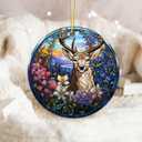 5 x Deer Ornament  Majestic Woodland Stag Ceramic Ornament, Rustic Cabin Christmas Tree Decoration, Deer Lover Gift, Wildlife Art Decor for Farmhouse, Lodge, or Holiday Dcor