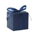 COTOPHER 100pcs Wedding Favor Boxes, Paper Gift Boxes 3x3x3 Inches Small Gift Boxes with Ribbons Small Boxes for Gifts, Crafting, Cupcake, Candy, Bridesmaid Proposal Boxes，Easy Assemble Boxes(Navy)