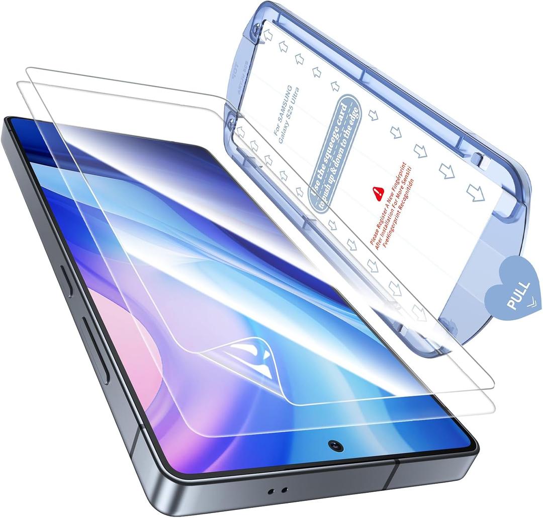 iGluz Anti-Reflection PET Screen Protector for Samsung Galaxy S25 Ultra 6.9" (2 Pack),Ultra-Thin Flexible Film with 0.02s Sensitive Fingerprint Unlock,Easy-Install Alignment Tray,Shatter-Proof