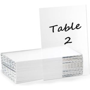 Bright Creations Clear Acrylic Place Cards for Weddings, Table Seating (5x7 In, 20 Pack)