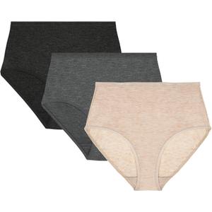 METARINO Women's Underwear High Waisted Ladies Panties Merino Wool Sports Active Briefs 3 Pack (Medium)