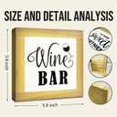 Wine Bar Signs, Box Sign Wood Desk Sign Decors, Wine Bar Decor Set, Decorative Wooden Table Top Decoration, Farmhouse Home Decor for Shelf, Country Style Home Bar Decoration, Coffee Signs A