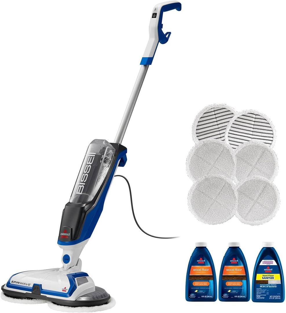 Bissell SpinWave Hard Floor Expert Corded Spin Mop Cleaner with Washable mop Pads for Sealed Hard Floors, 20393