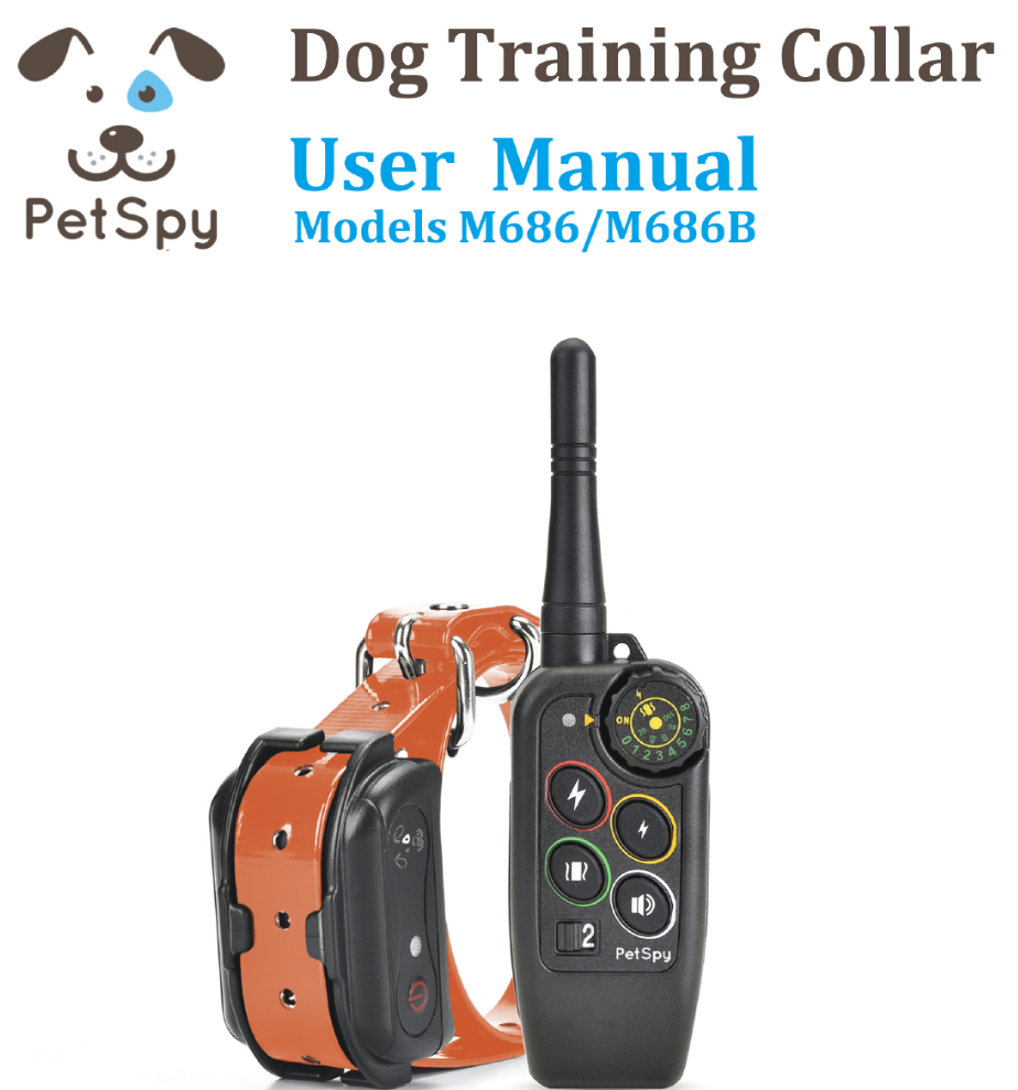 PetSpy M686 Premium Dog Training Shock Collar, 1100 Yards, Medium to Large Dogs, with Vibration, Electric Shock and Beep, Waterproof, Remote Trainer (Two Dogs)