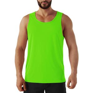 Men's Neon Swim Tank Tops Quick Dry Running Athletic Workout Gym Yoga Swimming Beach Marathon Muscle Sleeveless Shirts