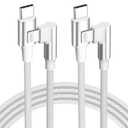 USB C to Lightning Cable 6FT 2Pack 90 Degree [MFi Certified], iPhone Charger Cord Fast Charging Power Delivery Right Angle Nylon Braided Cable for iPhone 14 13 12 11 Pro Max X XS XR 8 7 6s Plus SE