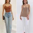 BQTQ 5 Pcs V Neck Camisole Tops for Women Spaghetti Strap Tank Top Womens Camisole Undershirt Slim Fitted Camisoles (XL)