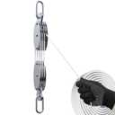 Block and Tackle Pulley System 60FT Rope Pulley Hoist Pulley System for Garage Kayak and Deer Hoist with Rope Pulley for Nylon