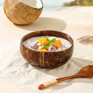 1pcs Coconut Cereal Bowl - Biodegradable for Kitchen & Dining Decor Eco-Friendly