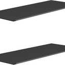 MKO 2 Pack 12" Floating Shelves for Wall, Metal Wall Mounted Shelf for Bathroom, Bedroom, Living Room, Kitchen, Little Hanging Shelves for Books/Storage/Room Decor, Black