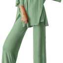 PRETTYGARDEN Two Piece Sets For Women Summer Fashion Lounge Matching Set 2025 Travel Vacation Airport Outfits Clothing (X-Large, Bean Green)