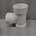 Frienda 4''x4''x4''x2'' P417 Series PVC Dwv Pipe Fitting Schedule 40 Sanitary Tee Pipe 4-way Connection Coupling Adapter for Sewer Stormwater Applications for Sewer Stormwater Applications