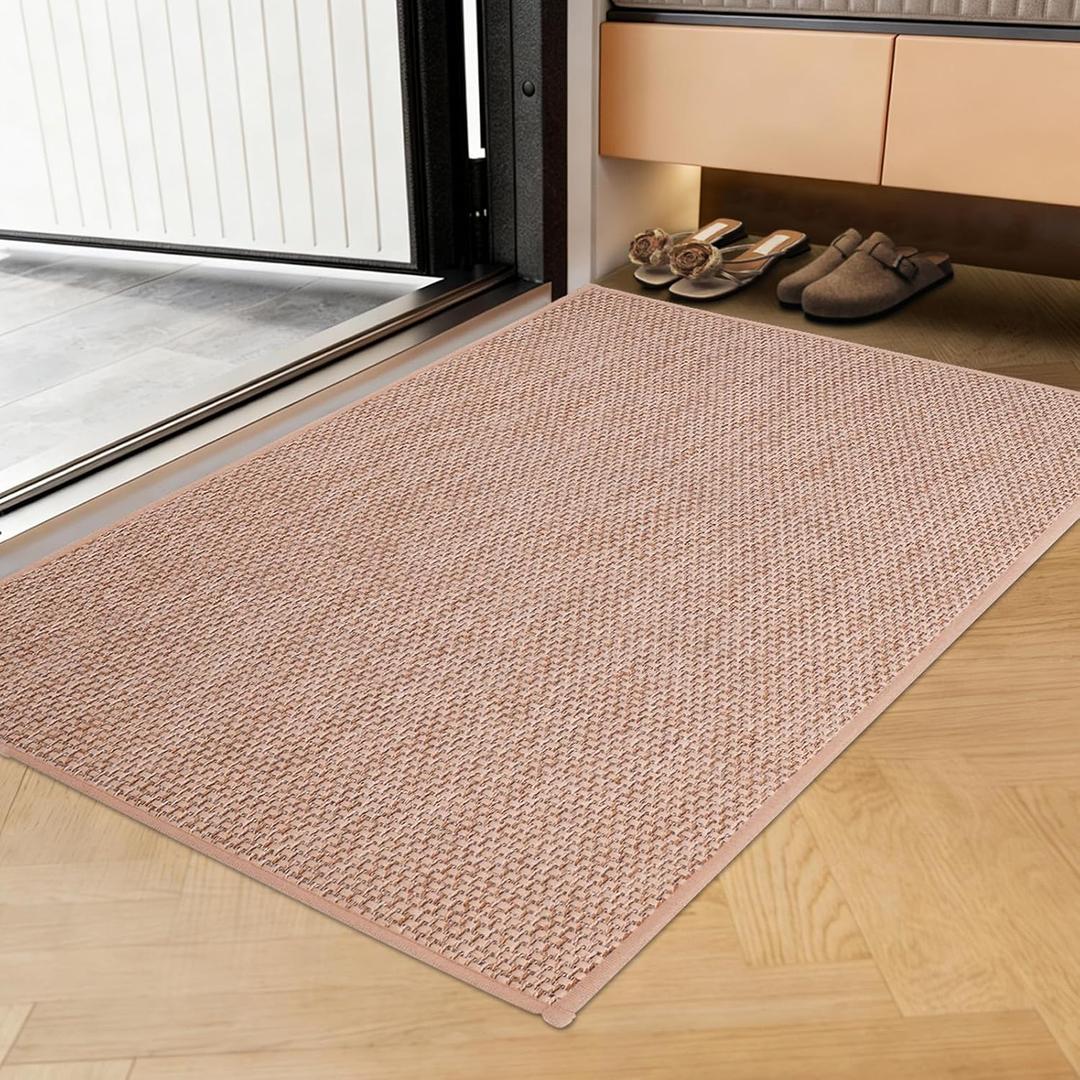 Indoor Door Mat 20"x32", Reusable Non-Slip Self-Adhesive Backing