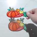 Winlyn 24 Sets Thanksgiving Suncatchers Ornaments Decorations DIY Window Paint Art Suncatchers Craft Kits Turkey Pumpkin Sun Catchers for Kids Classroom Activity Autumn Harvest Party Art Project