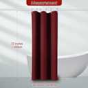 PANGSINNE Stall Burgundy Fabric Shower Curtain - Waffle Textured Small Heavy Duty Cloth Shower Curtains for Bathroom, 256GSM Narrow Hotel Spa Luxury Bath Curtain Set with 6 Hooks (36Wx72H, Burgundy)