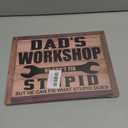 Set of 2 Pack, Dad's Workshop Sign, Decorative Hanging Wood Plaque for Wall, Woodworking Decor, Workshop Garage Decor, Funny Garage Decor Signs, Dad Birthday Gift, Father's Day Gift for Dad from Daughter Son