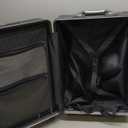 MRPLUM Front Pocket Carry On Luggage,Aluminum Frame PC Hardside Spinner Wheel Suitcase with TSA Lock,Cup Holder,Phone Holder&USB Charging Port,Dark Green(1 Piece)