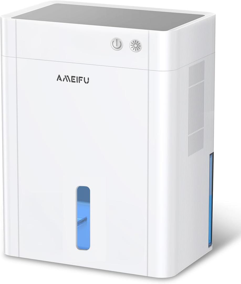 AMEIFU Dehumidifier for Basement, 135 OZ Water Tank, (900 sq.ft) Quiet Dehumidifier for Home Bedroom Bathroom RV Closet with Auto Shut Off, Sleep Mode, 7 Colors LED Light (White)