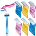 Honoson 30 Pieces Bikini Razors Bikini Trimmer for Women Small Disposable Travel Accessories Armpit Hair Removal Beauty for Body Cosmetic Tool(Light Pink, Light Yellow, Light Blue)