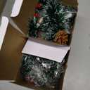 Christmas Garland with Bulbs Lights 6.6 Ft 10 LED Snow Globe String Lights for Christmas Tree Bulb Garland with Vintage Ornaments for Bedroom Table Party Decor Battery Operated (Green White)