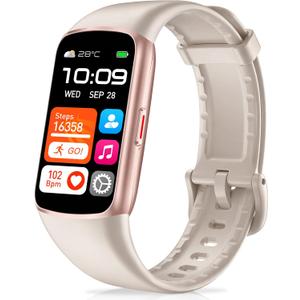 Fitness Tracker with 24/7 Heart Rate, Blood Oxygen Sleep Monitor, 123 Sports Modes Calories Smart Watch,IP68 Waterproof Step Counter Activity Trackers Health Pedometer for Women Men (Beige)