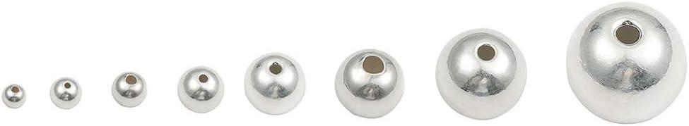 BEADIA 925 Sterling Silver Round Beads 3mm for Jewelry Making Findings 50pcs