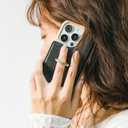 Crossbody Wallet Case for iPhone 13 Pro Max, Card Slot Phone Case with 360 Ring Stand, Built-in Makeup Mirror, Snap Closure, Adjustable Shoulder Strap, 6.7 Inch (Black)