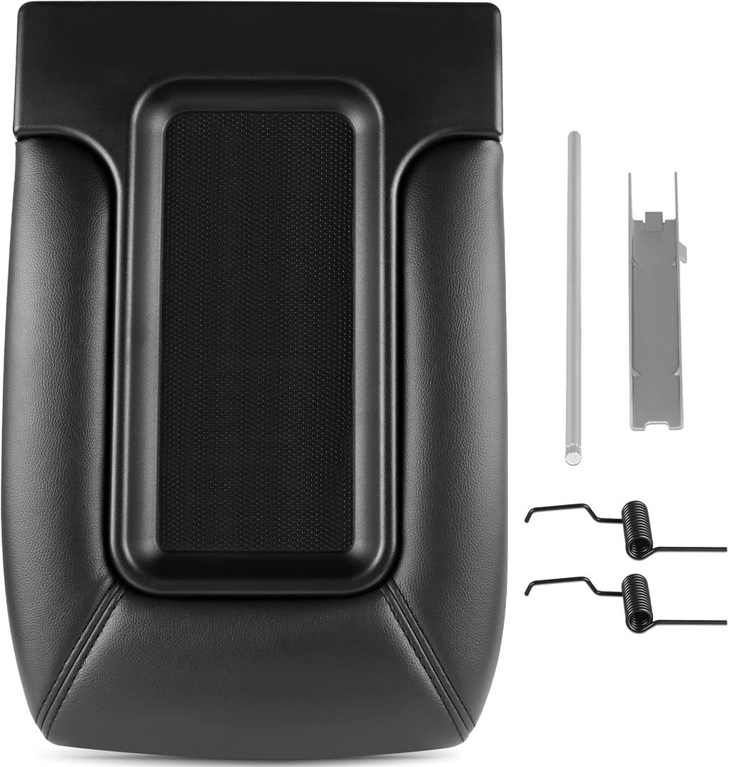 SCITOO Auto Black Center Console Lid Kit Replacement fit for 2001-2007 for GMC Sierra Silverado
