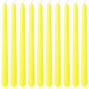10 Inch Yellow Taper Candles for Summer Parties, 10 Packs Unscented Candlesticks for Dinner Birthday Seasonal Celebration and Home Decoration